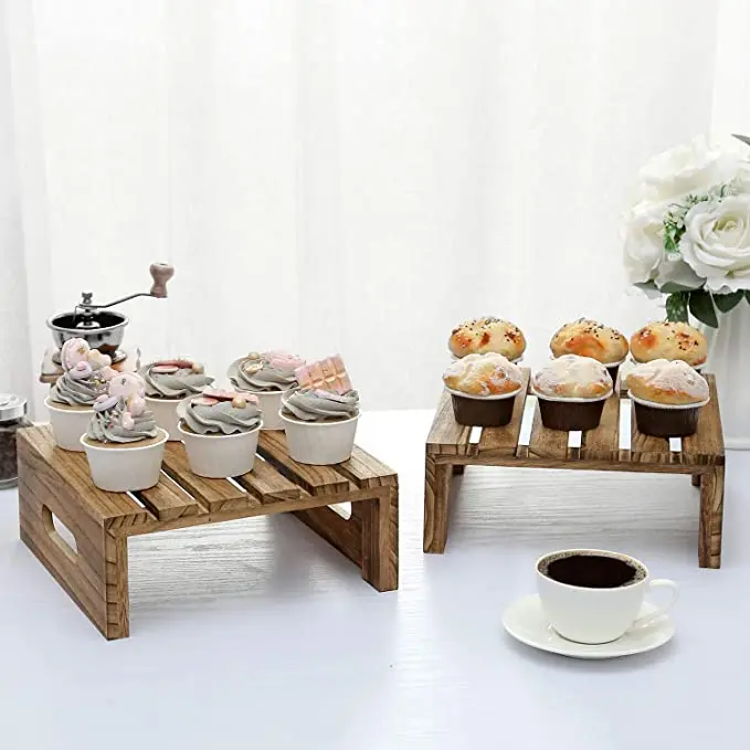 Hotel Restaurant Wooden Food Display Shelf Buffet Supplies for Buffet Catering Display