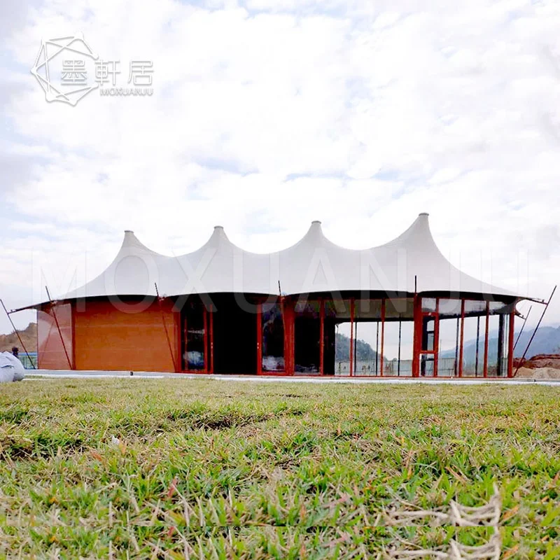 Wind Resistant Luxury Multi-Peak Family Glamping Safari Tent for Meeting Room