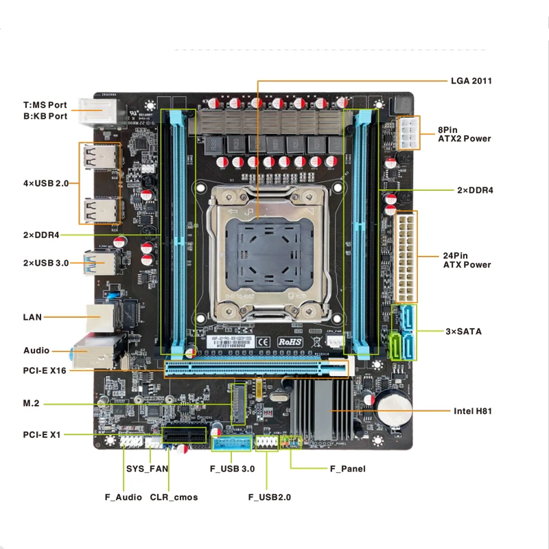 Комплект материнской платы x99 комбо оперативной памяти процессора с E5-2603 V3/16 ГБ (4x4ГБ) DDR4 Разъем 2011-v3 Прямая поставка завода
