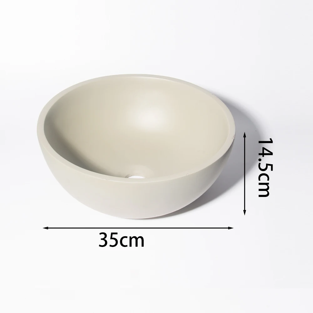 Wholesale Bathroom Vanity Bathroom Cabinet Vanity Concrete Sink Handmade Round Countertop Wash Basin Desktop basins Vessel Sink