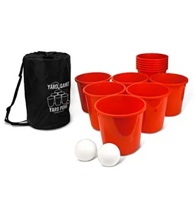 Outdoor Giant Yard Games Pong Game Set with Durable Buckets and Balls, Cup Pong Throwing Game for Beach, Camping, Lawn and Backy