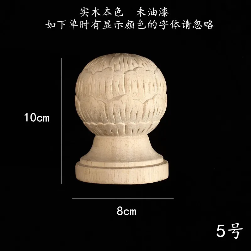 Solid Wood Carved Post Bed Handrail End Head Furniture Decoration Post Head Furniture Legs for Cabinet Table Legs Sofa Feet