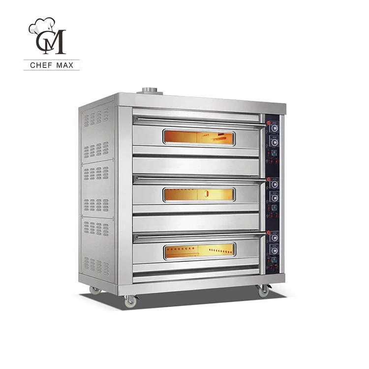 
Bakery Equipment Big Capacity Automatic Control Bread Gas Baking Deck Oven 