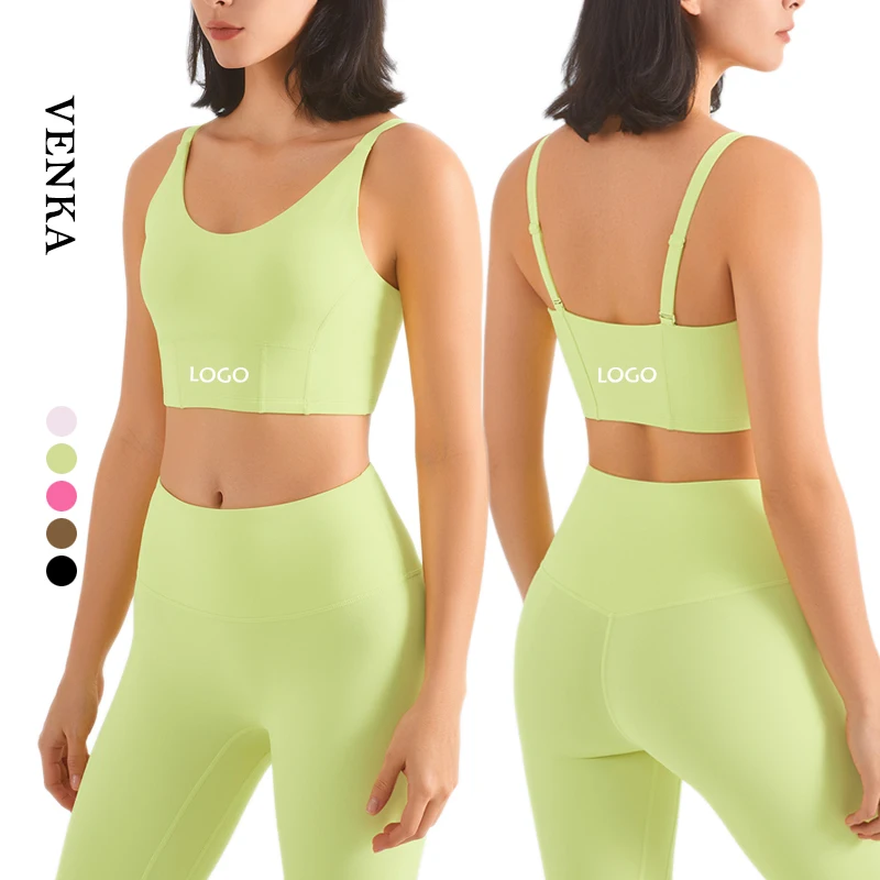 2022 New Custom Anti Slip Bra Women CoolMax Quick Dry Adjustable Straps Beauty Back Workout Fitness Sports  Yoga Bra