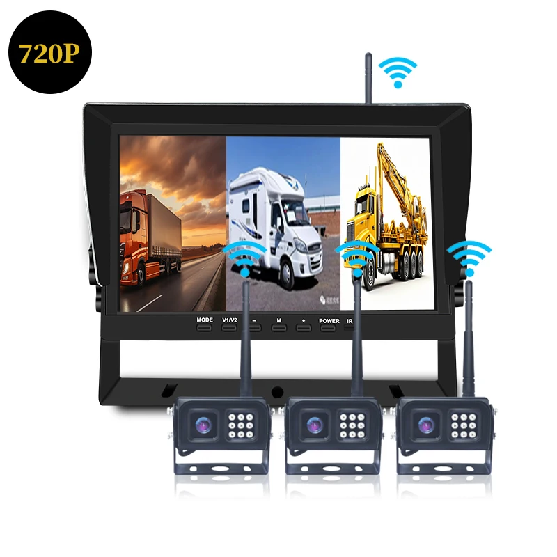 New Arrival 10.1-Inch DVR GPS ADAS DMS BSD WIFI & 4G Wireless 4CH IPS Monitor TV Backup Camera Cars Trucks Campers Trailers