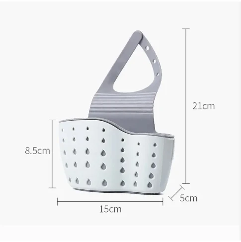 Laimao Sink Shelf Soap Sponge Drain Rack Silicone Storage Basket Bag Faucet Holder Adjustable Kitchen Accessories Minimalist Pla