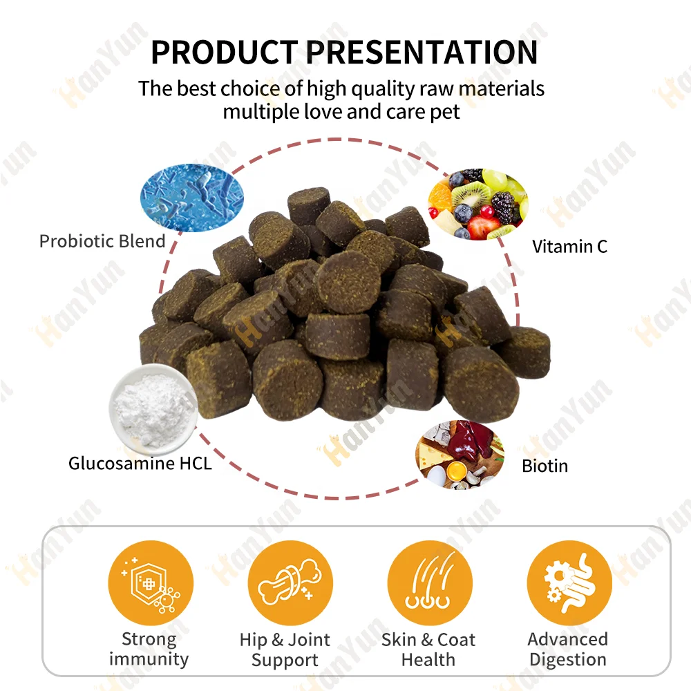 Factory Price Customized Multivitamin Soft Chews For Dogs Supplement Chicken and Beef Flavor for Pet of All Ages Immune Support