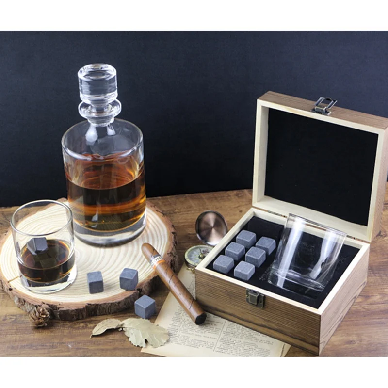 Известные бренды очки рамки Тяжелая база Rocks Коктейльные 10 унц. Деревянной коробке подарочные наборы