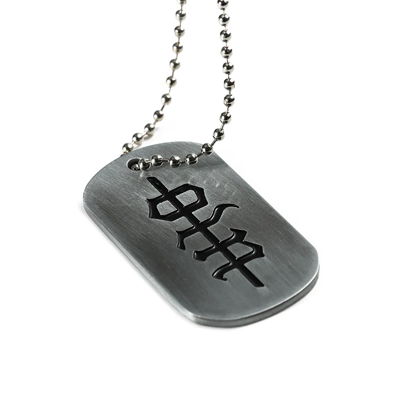 Unique design antique silver men dog tag necklace charm dog tags for engraving name logo dog tag for men