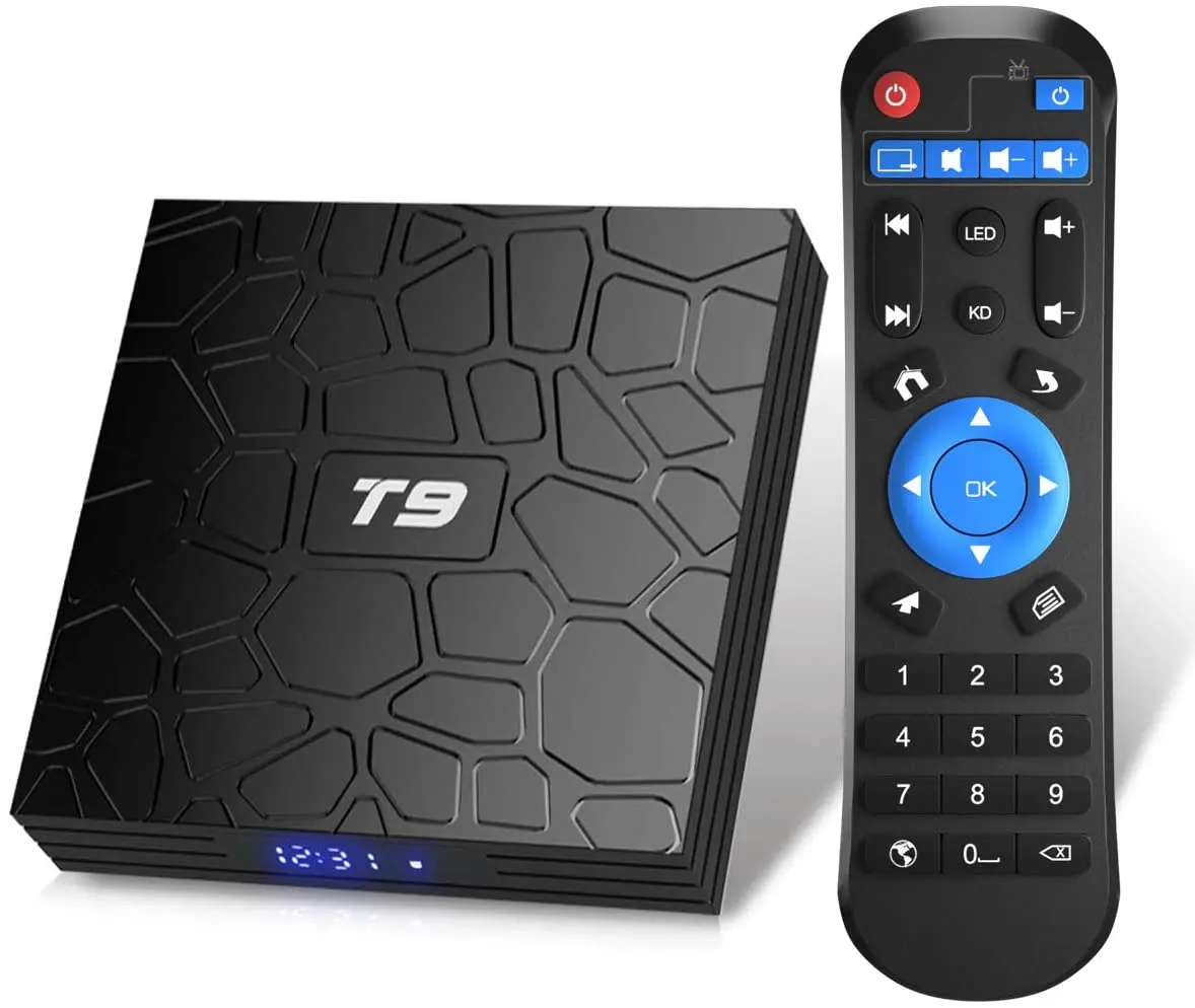 ТВ-приставка T9 на Android 2021, RK3318 HD 4K HDR 4 Гб ОЗУ 32 Гб ПЗУ 2,4 ГГц/5,8 ГГц двухдиапазонный Wi-Fi телеприставка
