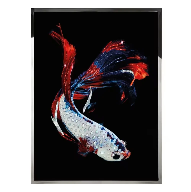 Jellyfish Crystal Porcelain Painting Sets 3d Picture In Crystal Inside Art 3d Crystal Picture With Metal Frame