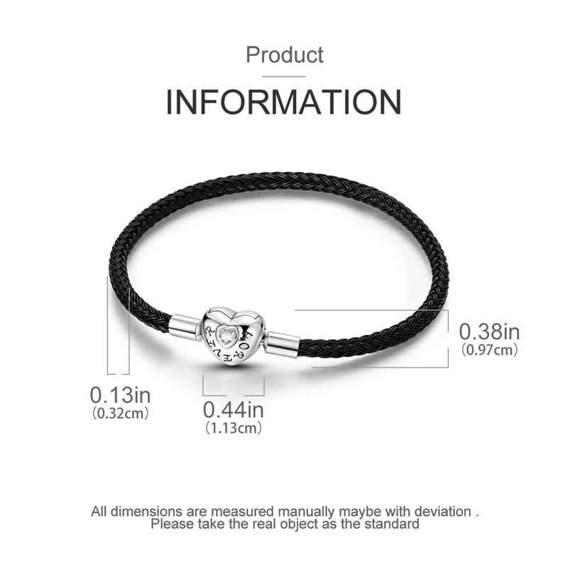 New Original Design DIY Bracelet For Women gift Shining Diamond Heart Charms Snake Chain 925 Sterling Silver Jewelry wholesale
