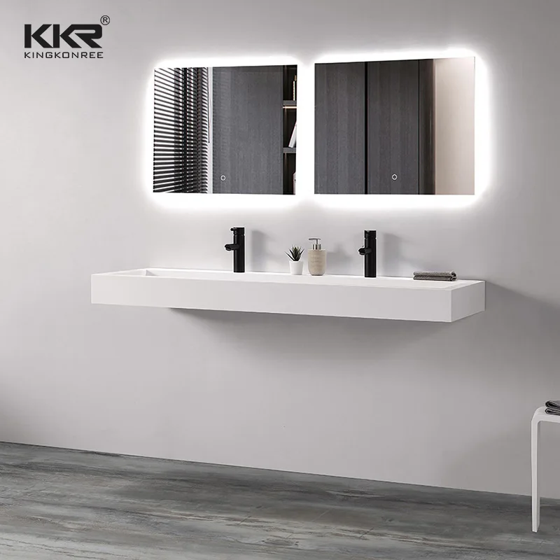 Marble Stone Basin double sink bathroom sink Artificial Stone hotel Sink double long