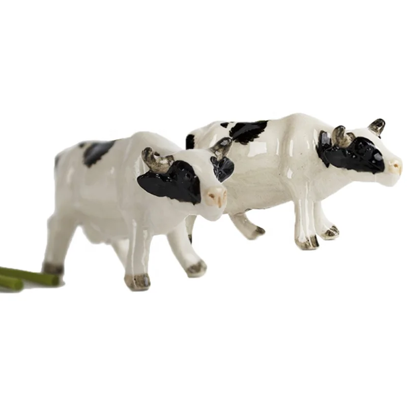 Custom handmade home decor animal themed incense burner gift mini ceramic cow figurine incense stick holder