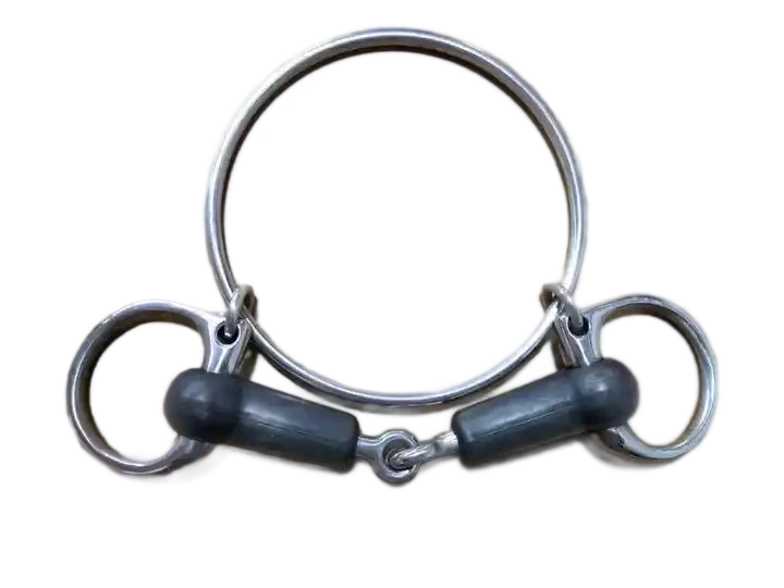 Horshi jointed one ring gag bit in stainless steel horse mouth bit for horse riding products