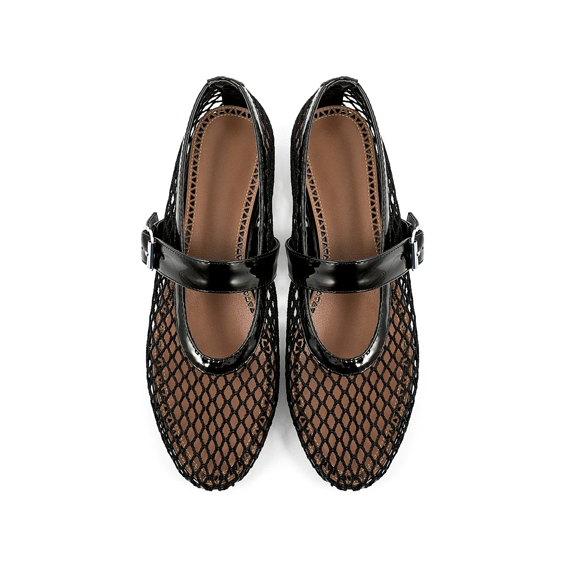 2024 new fashion comfortable sexy round toe women casual large size flat shoes summer net buckle women Mary Jane shoes