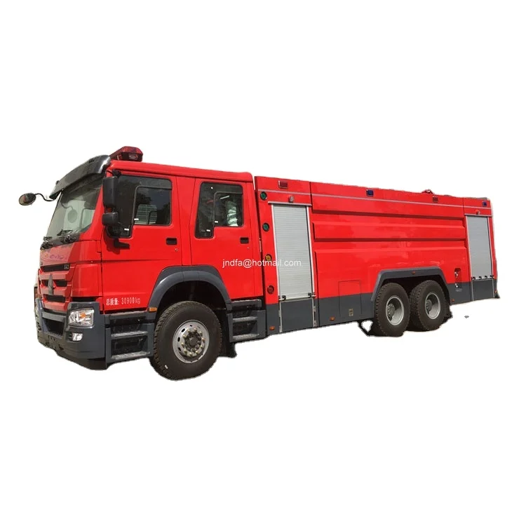 Instructions of HOWO 340hp back two-bridge 8 tons water foam firefighter truck