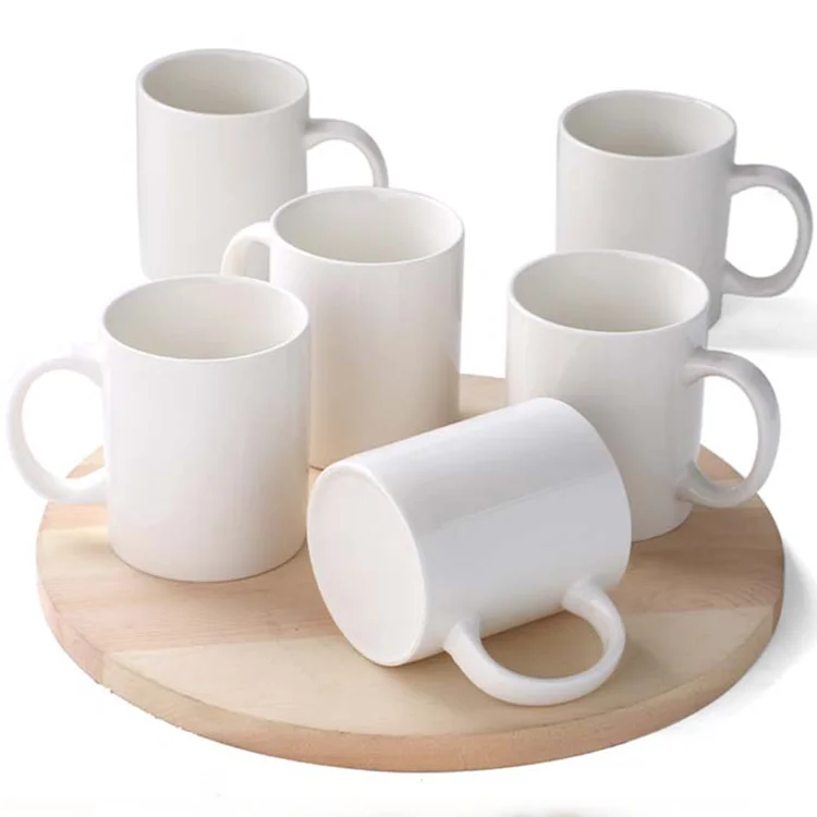 Personalised ceramic coffee mug 11oz white sublimation round full plain mug custom drink cup