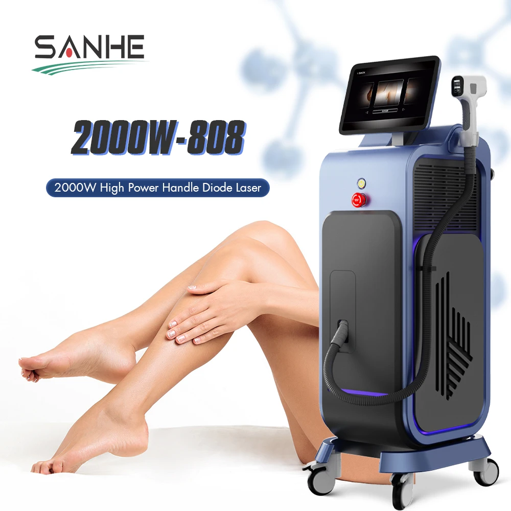 HIDL-808-2000 High Intensity 808nm Laser Stationary Beauty Machine For Hair Removal 2000W Power