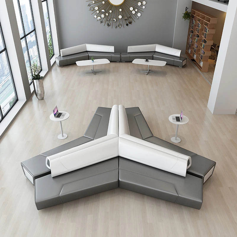 Modular free combination low back casual sofa seating lobby room waiting bench