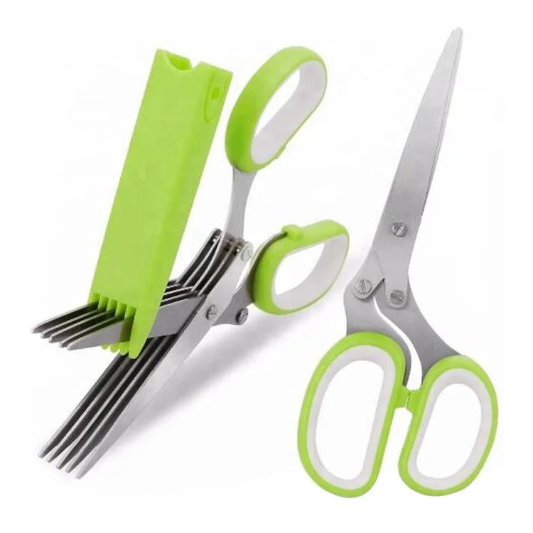  Professional Stainless Steel 5 Blades Kitchen Tailor Scissors Herb With