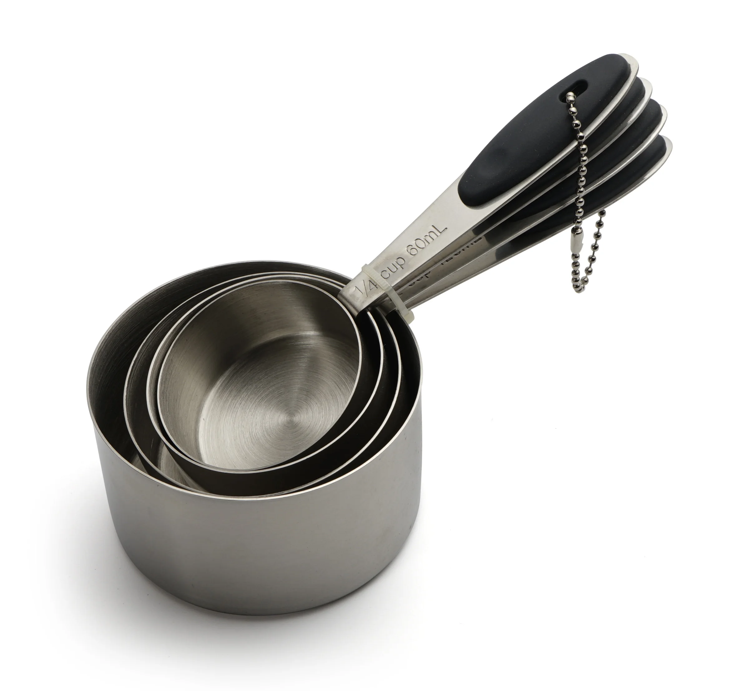 Stainless Steel Measuring Cups and Spoons Set of 10 Pieces Measuring Gadgets with Non-Slip Multi-Color Handles