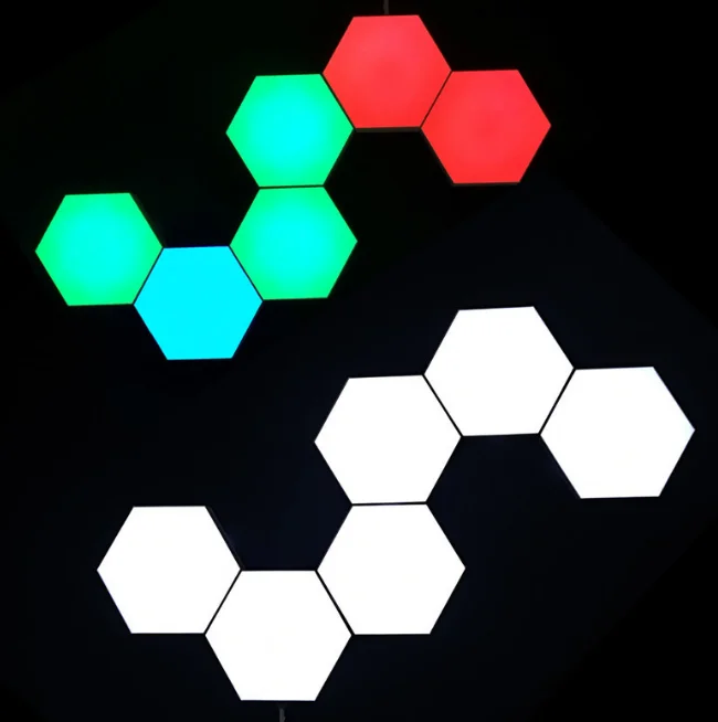 5PCS Dropshipping Touch Sensitive Led Hexagon Light Lamp Modular Touch Quantum Hexagon panel Light Led Hexagonal Lamps