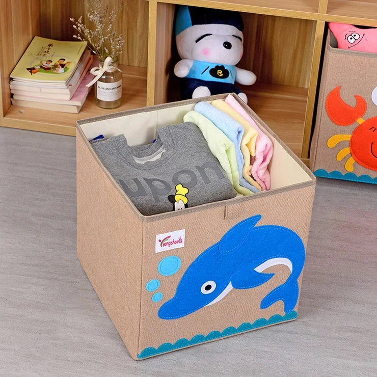 Durable High Quality Kids Toy Storage Organizer Safe Cotton And Linen Material Toy Organizer Bins