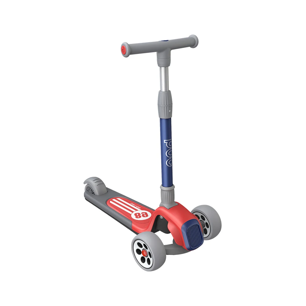 New Design Kids Folding 3 Wheeld Foot Kicking Scooter Pedal Skuter Flashing LED Wheels