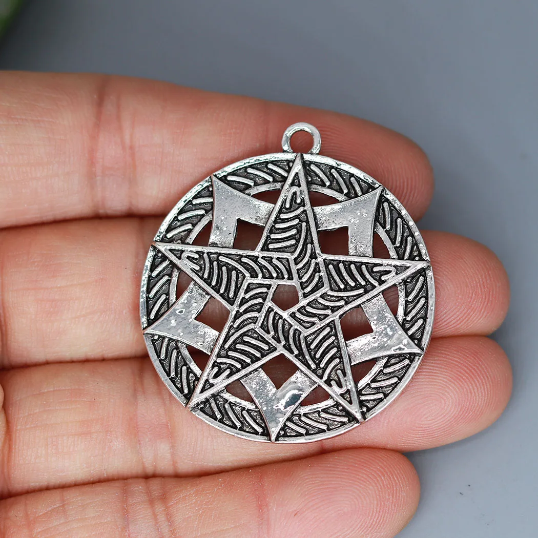 2Pcs/lot Slavic Star Of Magic Pendant Slavic Amulet Star Light Charm Pendant For DIY Necklace Earrings Handmade Jewelry Making