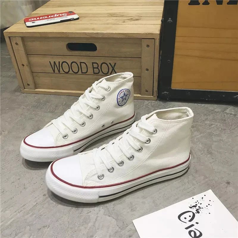 customization Wholesale Casual Mens Sport Custom Vulcanized Canvas Shoes Sneakers High Top Canvas Trendy Shoes