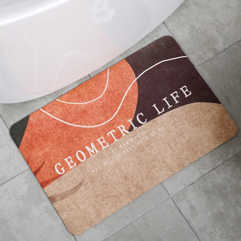 Hot Sell Quick-drying Printed Diatomaceous Earth Bath Foot Mat And Absorbent Anti Slip Shower Mat