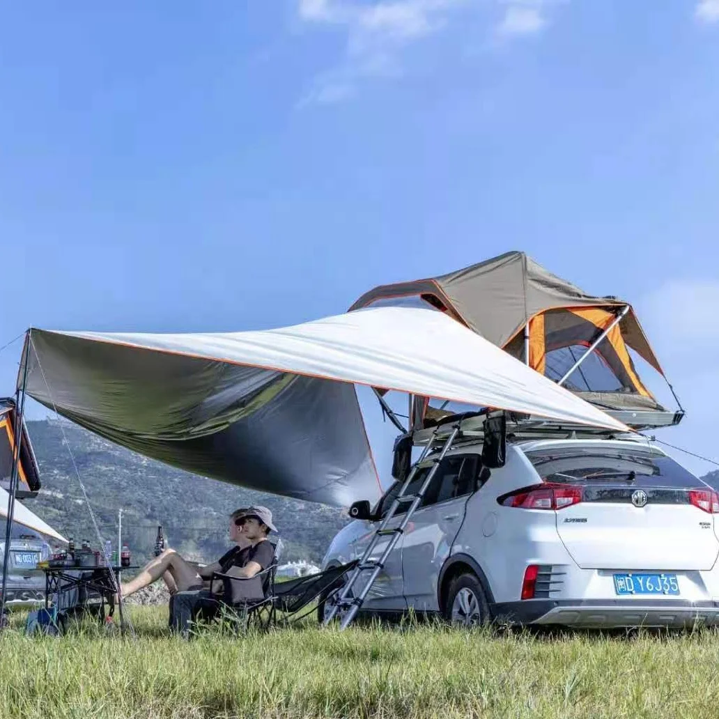 Glamping  Overland Camping Gear soft shell aluminum roof top tent for 2 person tienda de campaa tent