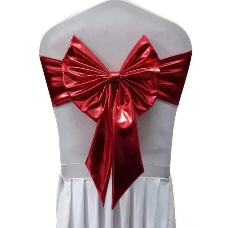 Shiny Decorative Party Metallic Spandex Chair Sashes for Wedding