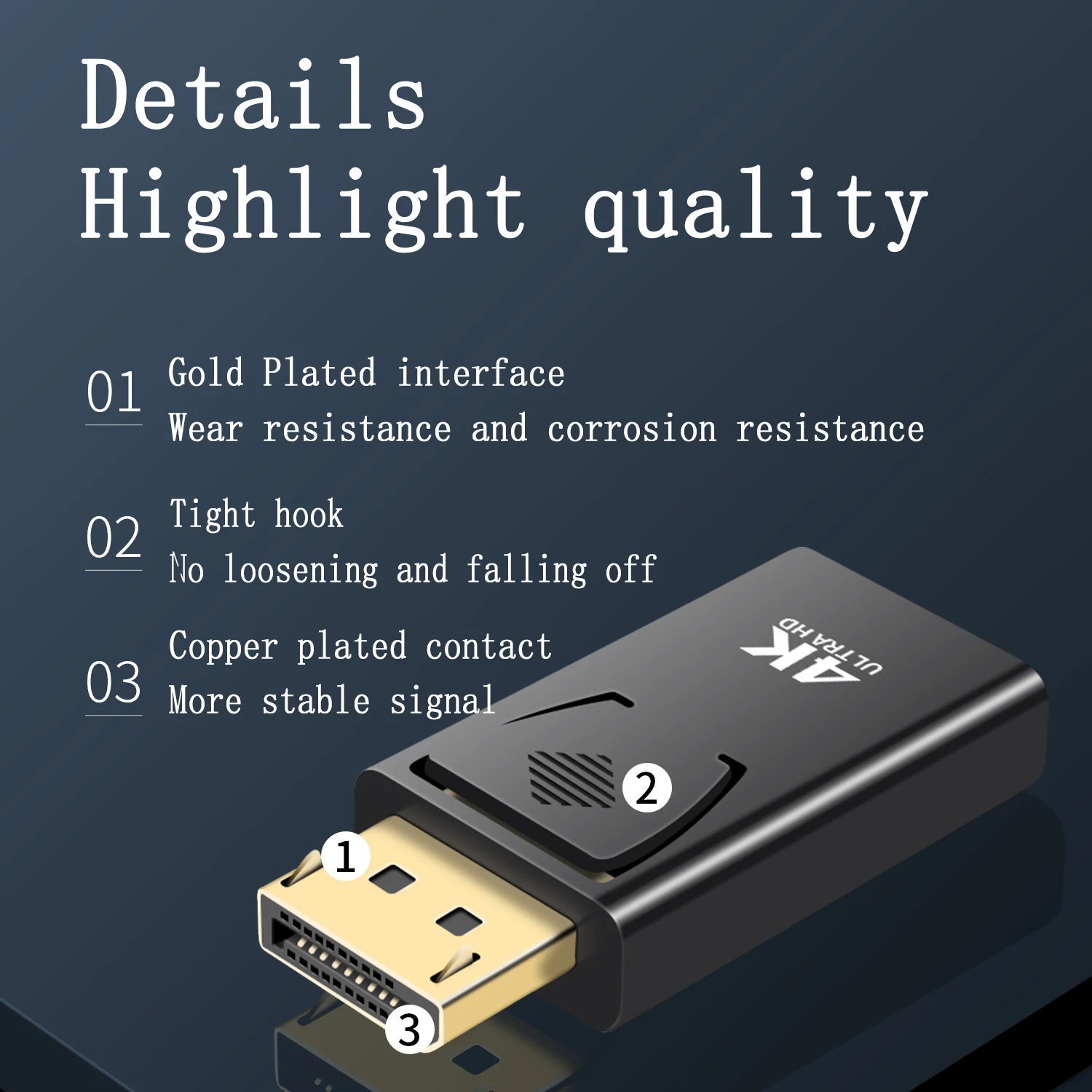 Veggieg Hot Selling Dp To Hdmi Adapter 4k Male To Female Converter Head For hdtv Display Port