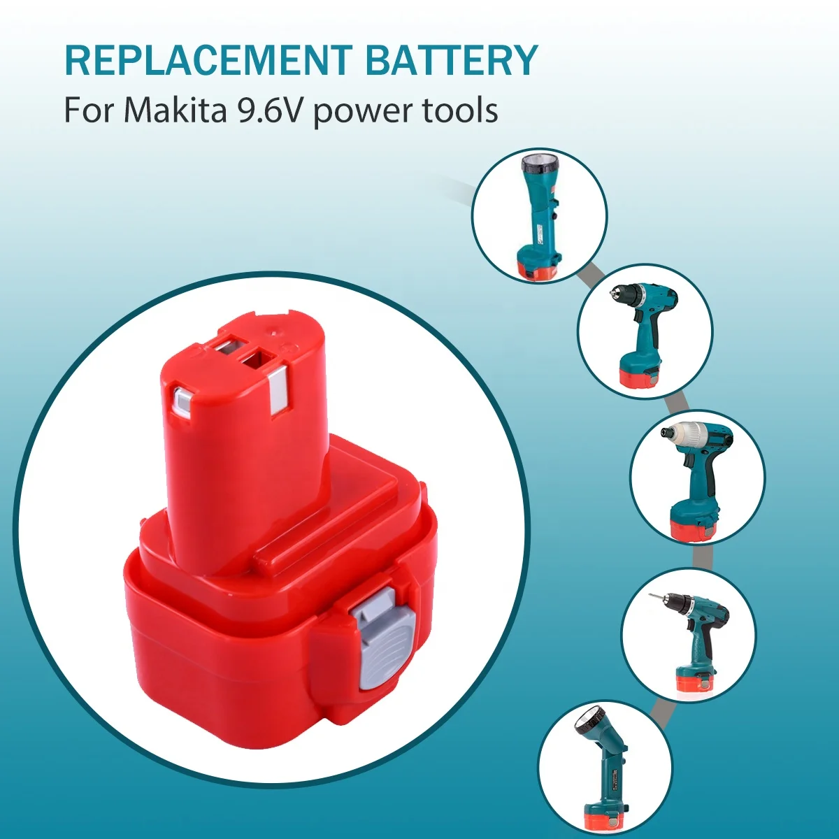 OEM 9.6V 2.0Ah 3.0Ah Rechargeable Power Tools Battery for Makita NI-CD/NI-MH ML9120 Battery Pack Cordless Drill Tool 9100