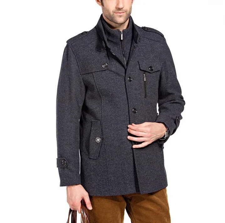 
new arrival best quality comfortable warm gray plain western woolen men coats and jackets 