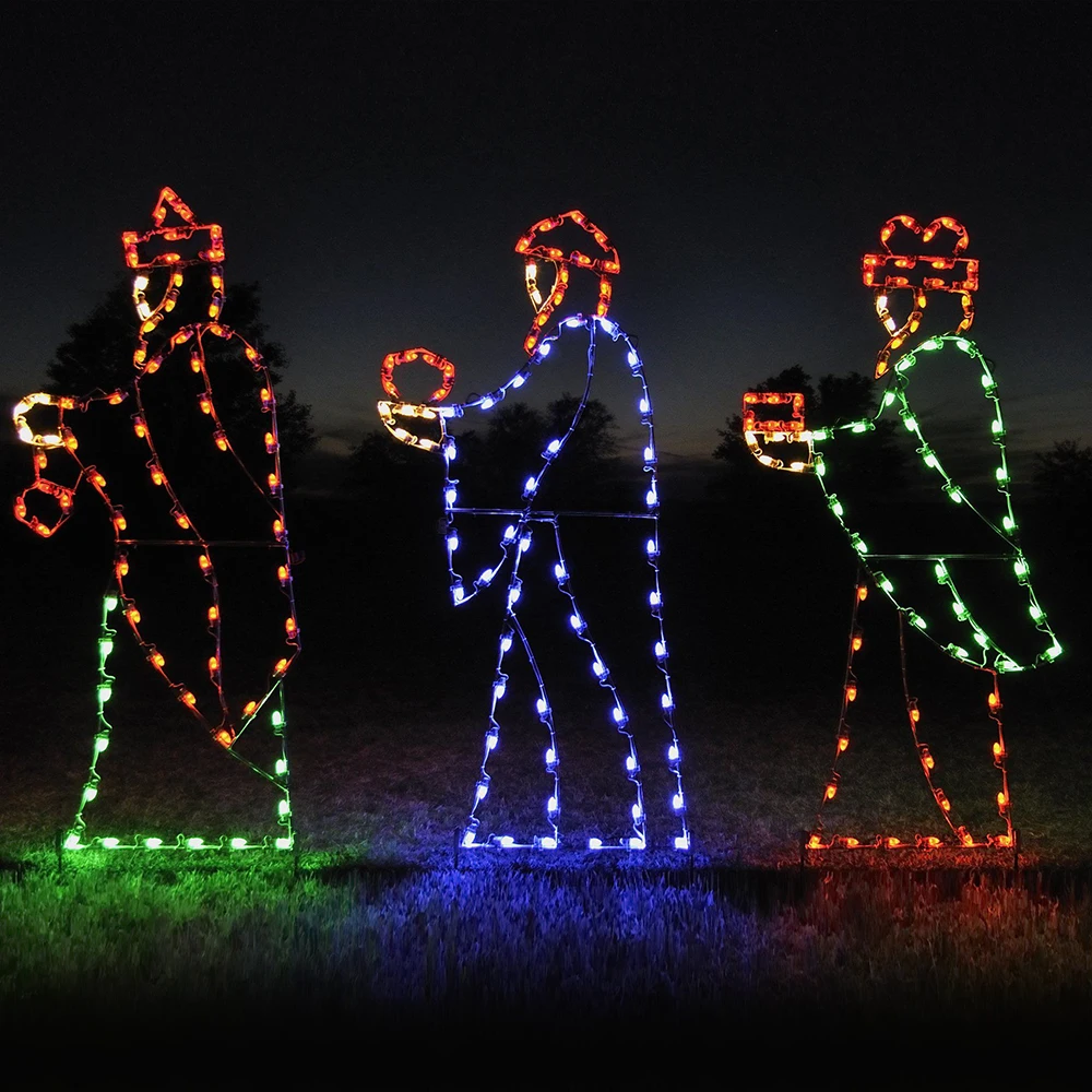 Illuminate Your Street with IP65 Rated Custom Three Wise Men LED Christmas Motif Lights