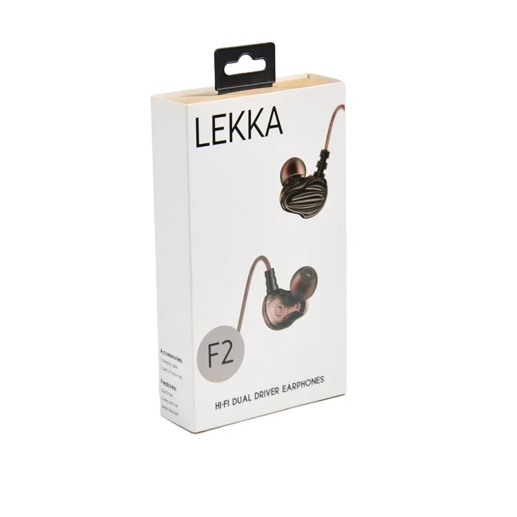Custom Logo Recycle Brown Kraft Paper Headphone Earphone Packaging Gift Box Sliding Box With Coated Paper Sleeve