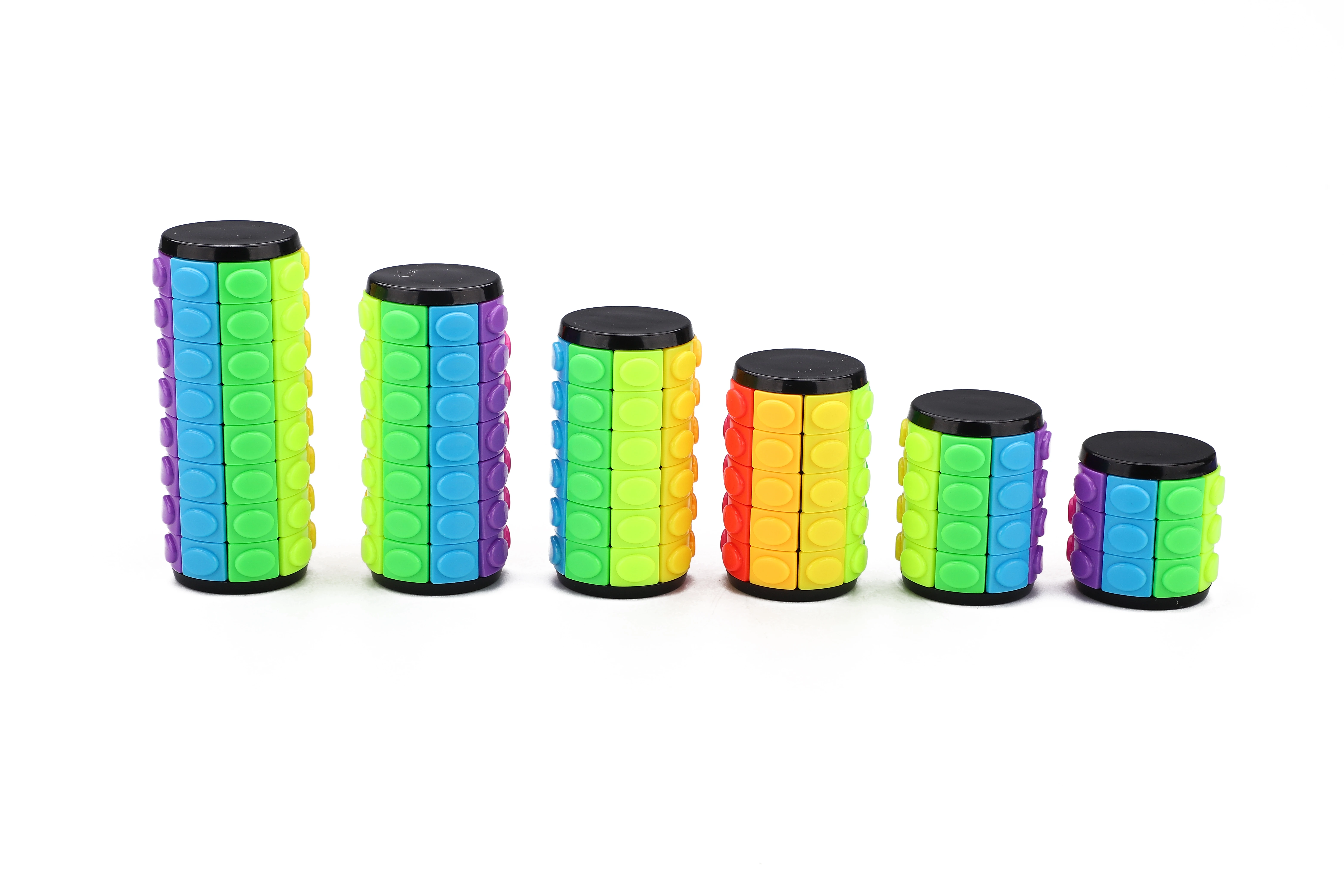 brain teaser game rainbow color 8 layers rotate sliding cube puzzle toy