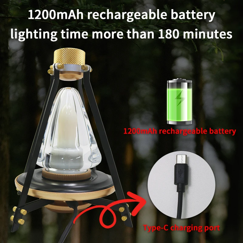 Retro Creative Ambiance light USB charging touch control night light Outdoor camping interior decoration led light