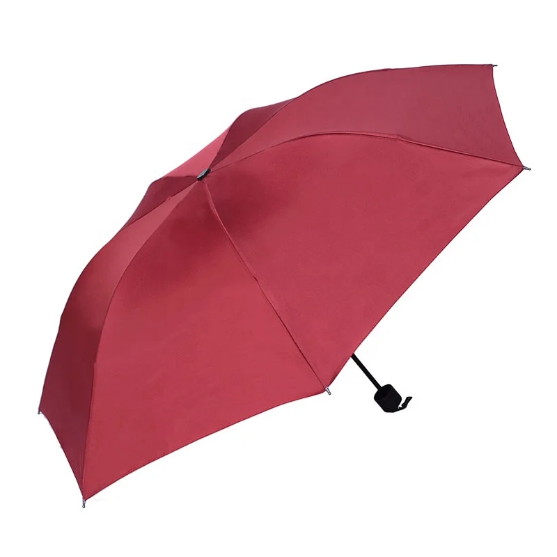 Inverted Umbrella Manual Open Polyester Three folding Umbrella With Logo Prints
