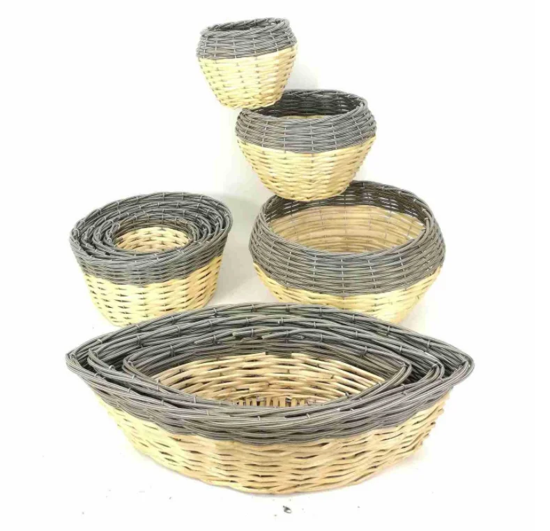 handmade Woven Water Hyacinth Basket Planter rattan Seagrass Planer for  Home Storage garden