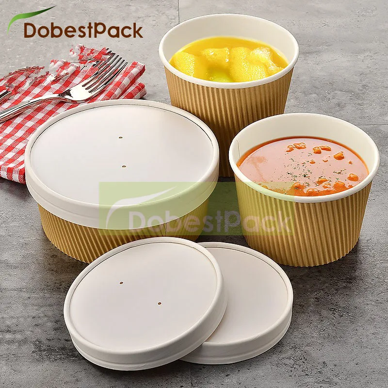 
Eco-friendly Brown Personalized 600ml Disposable Kraft paper Salad Bowl with Lid 