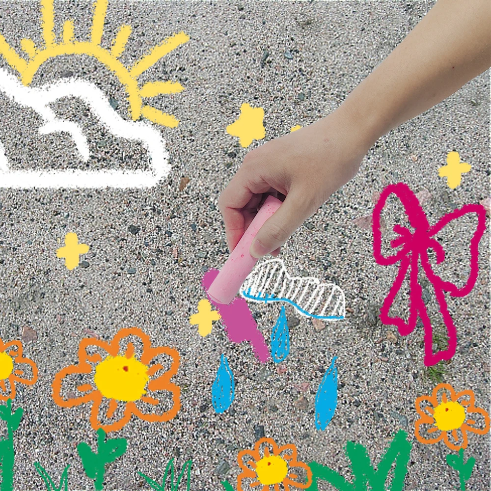 Hot Selling Washable Non Toxic 20pcs Sidewalk Chalk for 3+ Kids
