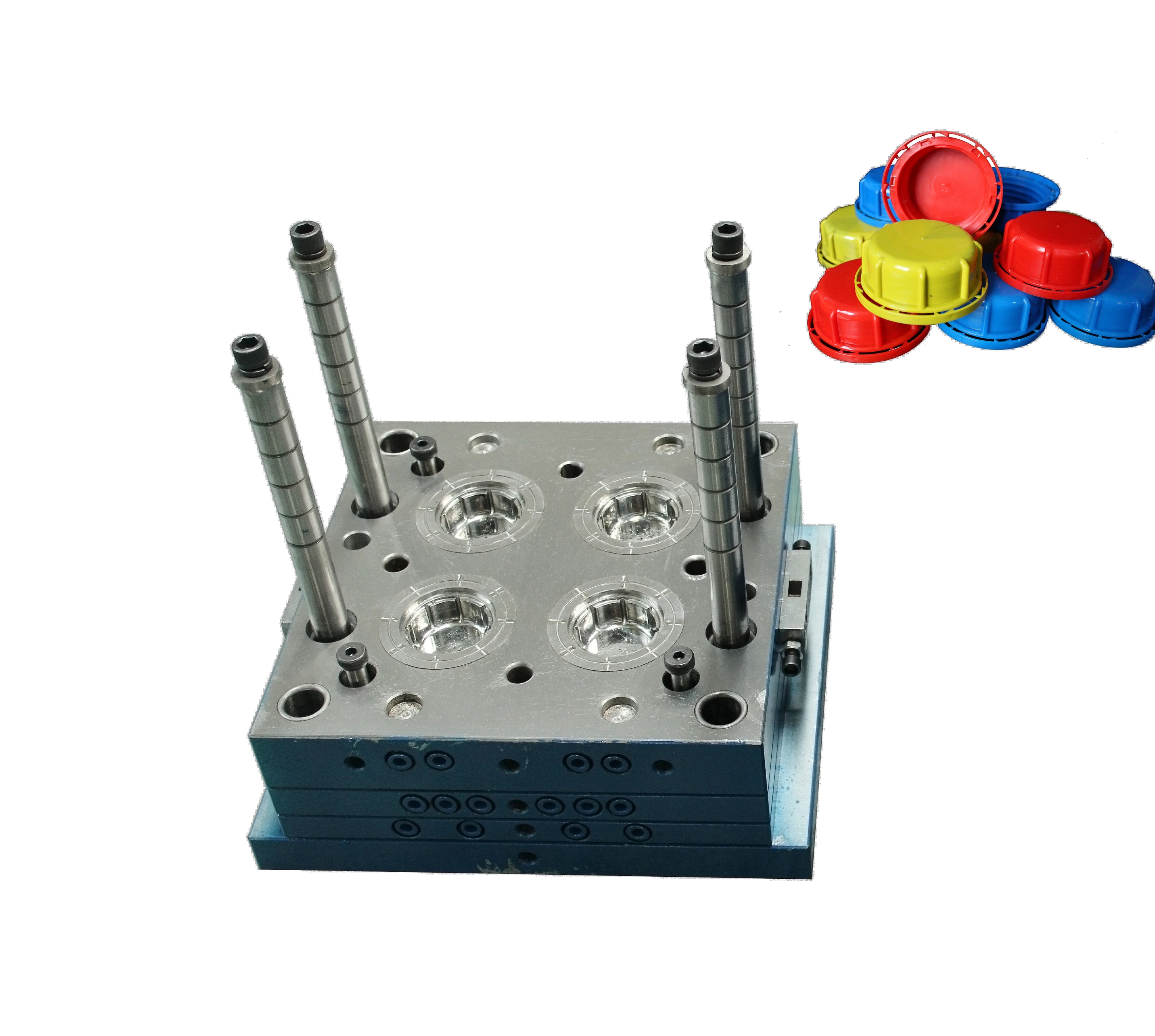 4 cavity 5gallon plastic jerry can thread unscrew cap mould with cold runner