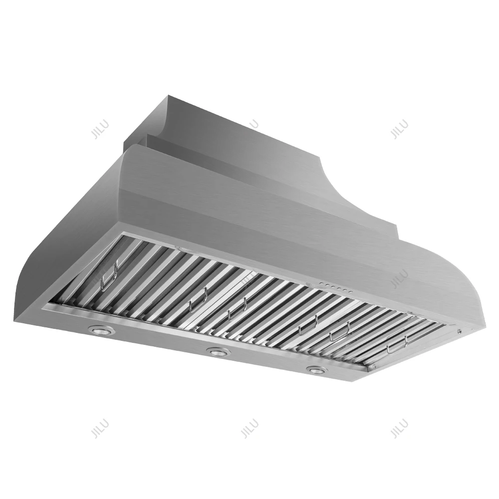 Commercial Electric Island Range Hood Stainless Steel Housing Hammered Copper Kitchen Exhaust for Household Use