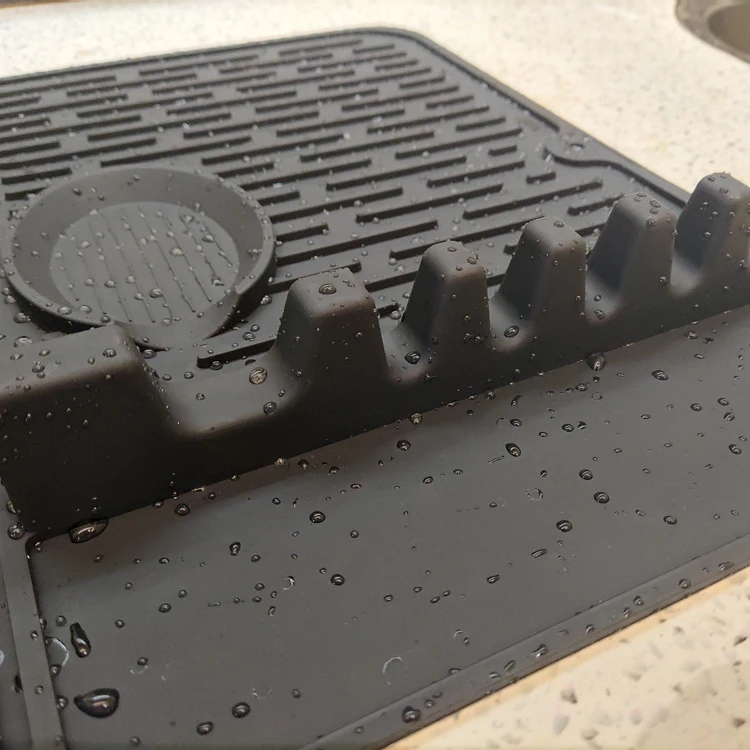 GOURMAID Hot Sales Silicone Draining Mat Silicone Placemat Dish Drying Mat