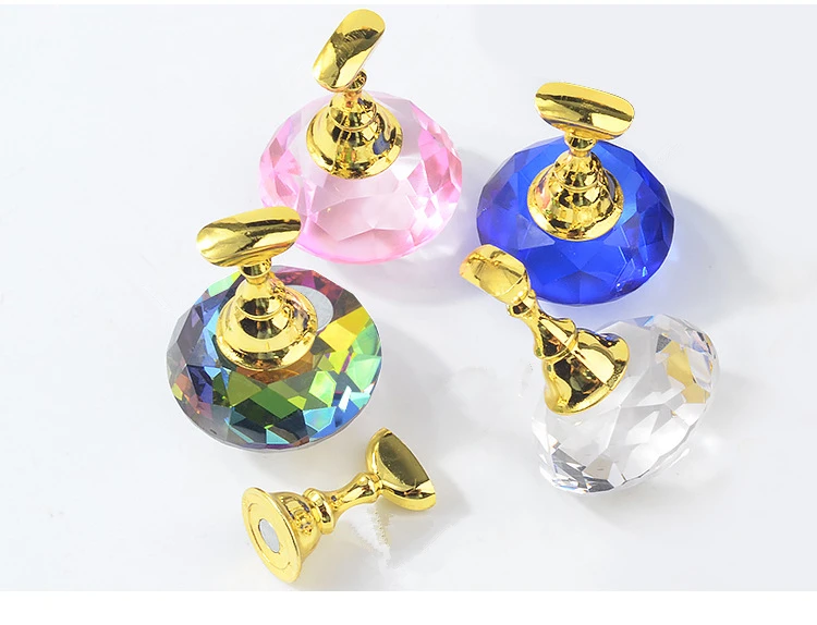 Misscheering  Nail Holder  Tips Practice Training Display Stand Crystal Holders Alloy False Nails Showing Shelf Manicure Tools
