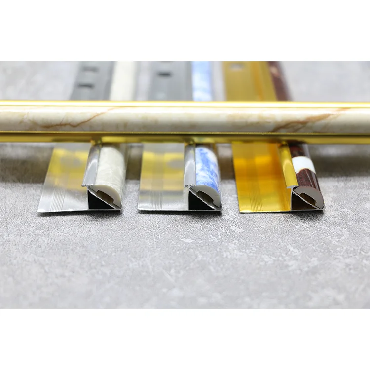 Factory Direct Sale Customize Size Flexible SPC Aluminum Tile Trim High Quality Stone Sculpture Corner Plastic Edge